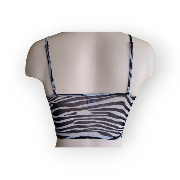 Y2K Zebra Mesh Tank Top by Full Tilt Size M - Picture 6 of 10